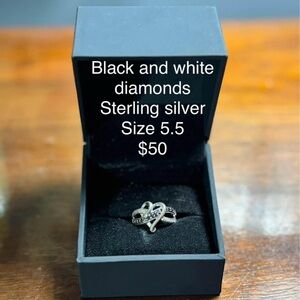 Black Diamond Heart Ring